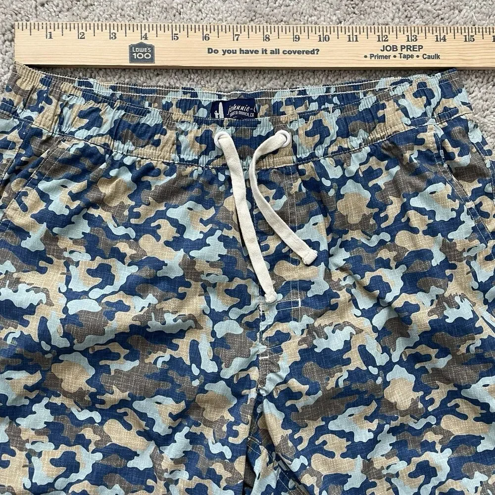 Johnnie O Trunks Mens Camo Swimwear Athleisure Nautical Trunks 29Wx7L